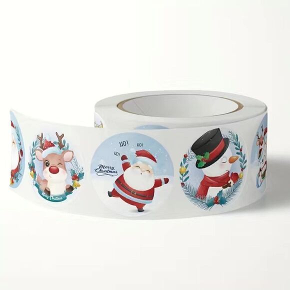500 Stickers/roll Christmas Theme Gift Label Stickers - Picture 5 of 5